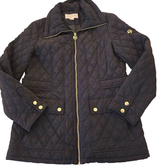 MICHAEL Michael Kors Women's Zip Front Collared Diamond Quilted Coat Large - Picture 5 of 15